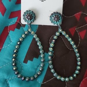 Turquoise Teardrop western earrings
